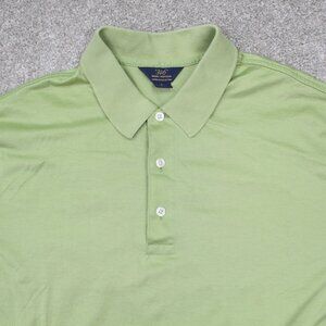 Brooks Brothers 346 Polo Shirt Mens Large Green Mercerized Cotton S/S Pullover